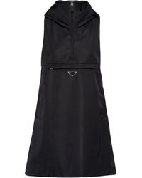 Prada - フーデッド ミニドレス - Lyst