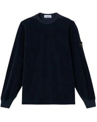 Stone Island - 6100030 Jersey Corduroy Comfort-Fit Crewneck Sweatshirt With Shoulder Inserts - Lyst