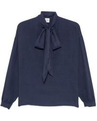 19.61 MILANO - Evelin Tie-Neck Long-Sleeve Blouse - Lyst
