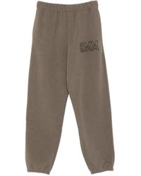 MM6 by Maison Margiela - Logo-Embroidered Fleece Track Pants - Lyst