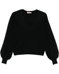 Twinset - Pullover Mit Spitzenärmeln - Lyst