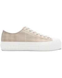Burberry - Check-Pattern Low-Top Sneakers - Lyst