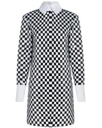 KARL LAGERFELD - Mini Checkerboard Sequin-Embellished Dress - Lyst