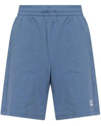 EA7 - Logo-Print Elasticated-Waist Track Shorts - Lyst