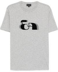 Emporio Armani - Printed Cotton T-Shirt - Lyst