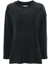 Maison Margiela - Embroidered Cotton Sweatshirt - Lyst