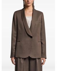 Peserico - Twill Blazer Met Enkele Rij Knopen - Lyst