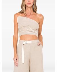 JBQ - Leaf Asymmetric Linen Top - Lyst
