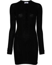 The Attico - Robe Courte En Maille À Design Nervuré - Lyst