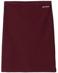 Miu Miu - Camicia Piqué Con Ricamo Logo - Lyst