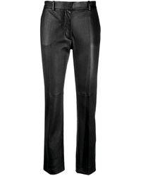 JOSEPH - Mid-rise Leather Slim-fit Trousers - Lyst