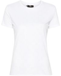 Elisabetta Franchi - Camiseta con monograma y strass - Lyst