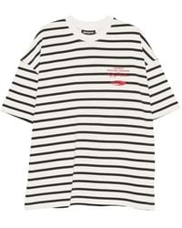 WRSTBHVR - Horizontal-Stripe Logo-Print T-Shirt - Lyst
