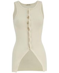 AURALEE - Ribbed-Knit Tank Top - Lyst