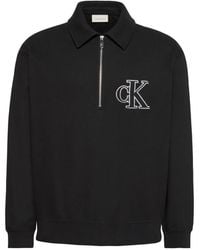 Calvin Klein - Logo-Embroidered Half-Zip Sweater - Lyst