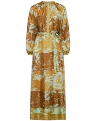 Pierre Louis Mascia - Aloe Belted Floral-Print Maxi Dress - Lyst