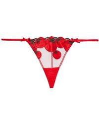 Fleur du Mal - Pomodoro Embroidered V-String - Lyst