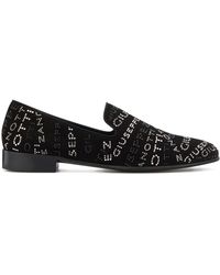 Giuseppe Zanotti Mocasines con logo con apliques - Negro