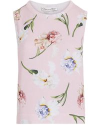 Oscar de la Renta - Floral-Print Knitted Tank Top - Lyst