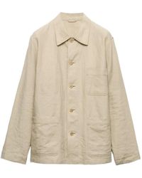 Prada - Single-Breasted Linen Jacket - Lyst