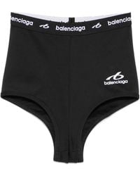 Balenciaga - Logo-Print High-Waisted Shorts - Lyst
