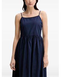 Benetton - Embroidered Midi Dress - Lyst