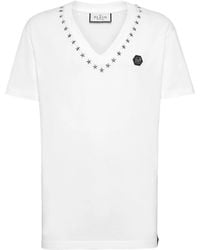 Philipp Plein - Star-Stud Cotton T-Shirt - Lyst