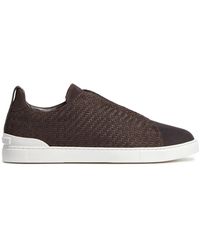 Zegna - Triple Stitch suede sneakers - Lyst