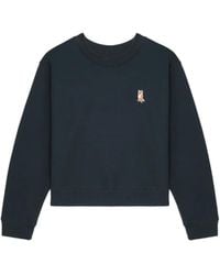 Maison Kitsuné - Lady Fox Cotton Cropped Sweatshirt - Lyst
