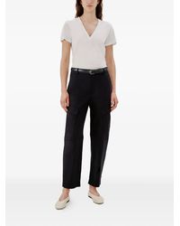 Another Tomorrow - V-Neck Cotton T-Shirt - Lyst