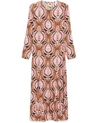 FARM Rio Pineapple Jewelry Midi Dress in Brown | Lyst