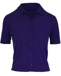 Vince - Button-Down Top Met Korte Mouwen - Lyst