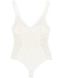 Elisabetta Franchi - Lace-Panelled Sleeveless Top - Lyst