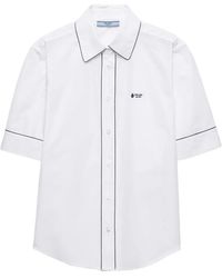 Prada - Short-Sleeved Poplin Shirt - Lyst