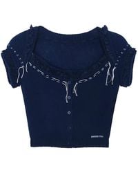 ShuShu/Tong - Vest Met Contrasterend Stiksel En Ruches - Lyst