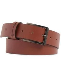 Piquadro - Logo-Engraved Leather Belt - Lyst
