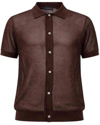 Tagliatore - Chemise Nervurée En Maille Pointelle - Lyst