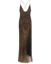 Blumarine - Abendkleid Aus Seide Mit Leoparden-Print - Lyst