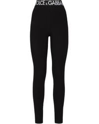 Dolce & Gabbana - Logo-waistband leggings - Lyst