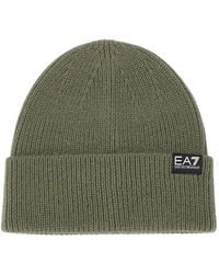 EA7 - Ribbed-Knit Beanie Hat - Lyst