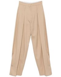 Sportmax - Pleated Wide-Leg Tailored Trousers - Lyst