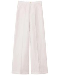 Twinset - Linen Blend Wide Leg Trousers - Lyst