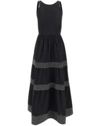 BOSS - Tiered Striped-Trim Dress - Lyst