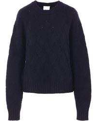 Allude - Diamond-pattern Wool Sweater - Lyst