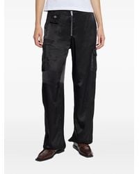 Ganni - Satin Cargo Trousers - Lyst