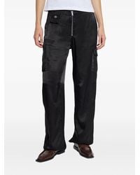 Ganni - Satin Cargo Trousers - Lyst