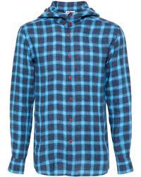 Kiton - Mariano Checked Hooded Shirt - Lyst