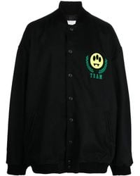 Barrow - Logo-Embroidery Zip-Up Bomber Jacket - Lyst