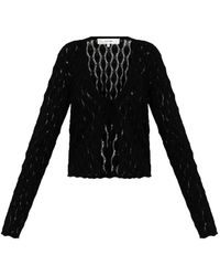 FRAME - Pointelle-Knit Tie-Fastening Cardigan - Lyst