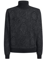 Etro - Wool-Blend Jacquard Turtleneck With Arnica-Motif - Lyst